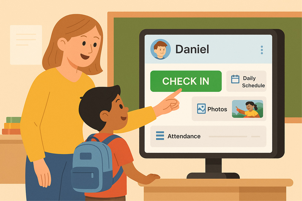 school day with childcare software